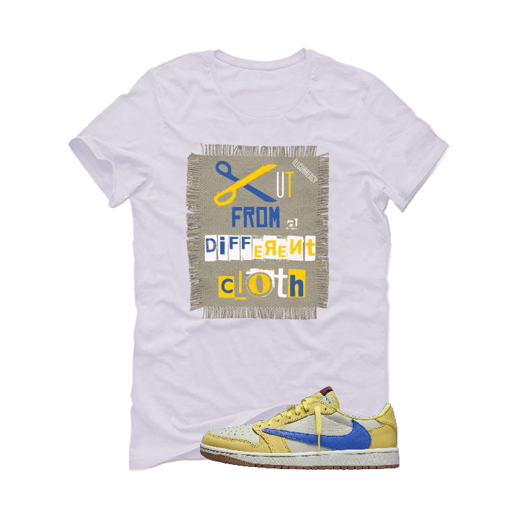 Travis Scott x Air Jordan 1 Low OG “Canary” | illcurrency White T-Shirt (Cut from a different cloth)