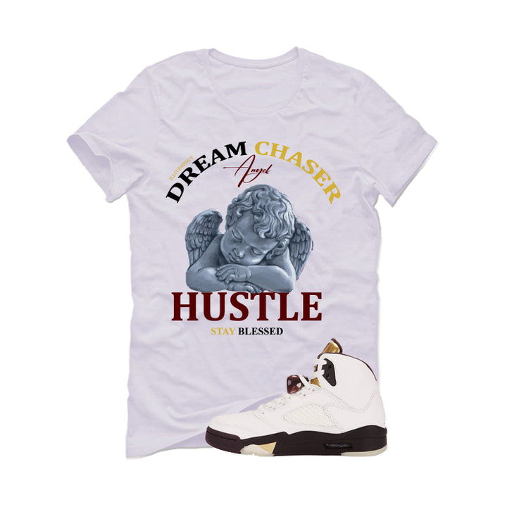 Air Jordan 5 Earth/Metallic Gold White T-Shirt (Dream Chaser Angel)| illcurrency