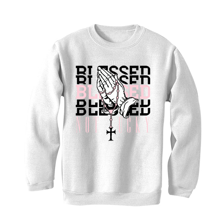 Air Jordan 11 WMNS “Neapolitan” | illcurrency White T-Shirt (Blessed not lucky)