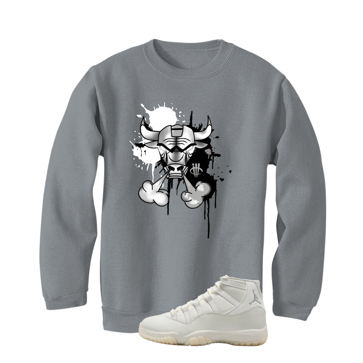 Air Jordan 11 WMNS Pearl Matching T-Shirt, Sweatshirts & Hoodies Grey T-Shirt (Iron Bull)| illcurrency