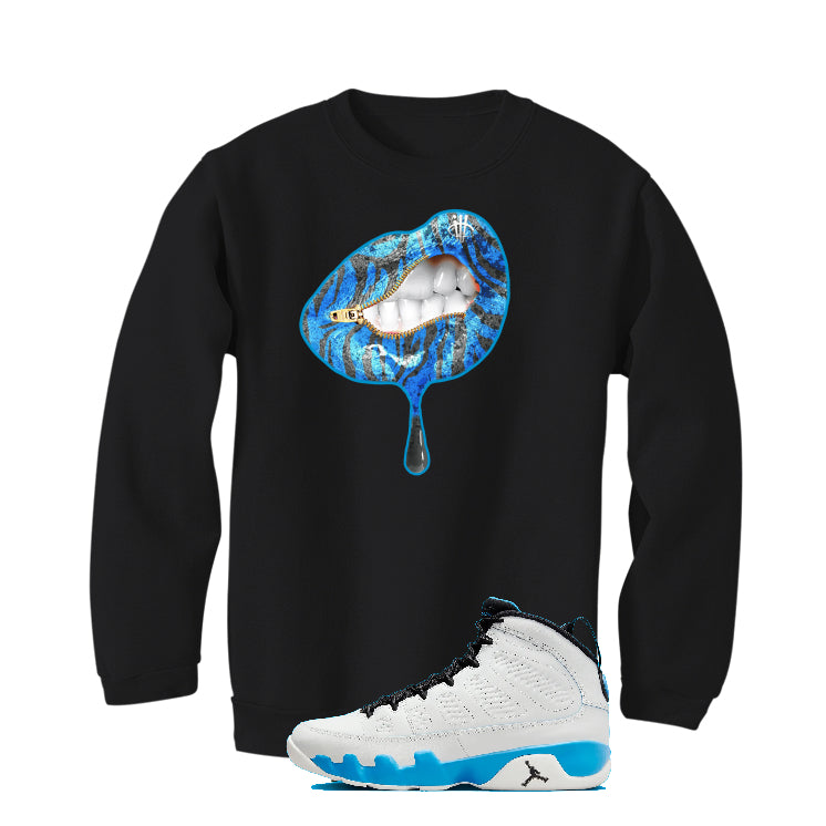 Air Jordan 9 “Powder Blue” | illcurrency Black T-Shirt (LIPS UNSEALED)