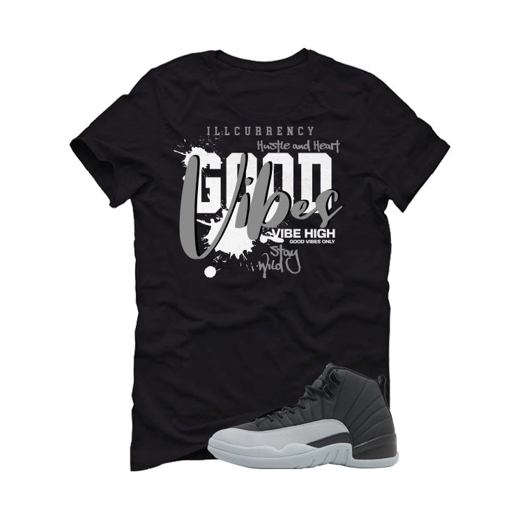 Air Jordan 12 Black/Wolf Grey Black T-Shirt (Vibes)| illcurrency