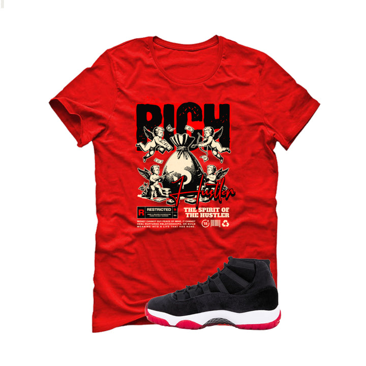 Air Jordan 11 Bred Velvet Red T-Shirt (Rich Hustler)| illcurrency