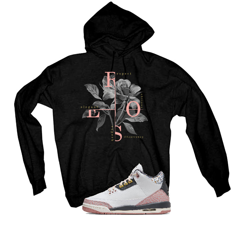 GS Air Jordan 3 “Red Stardust” | illcurrency Black T-Shirt (Roses)