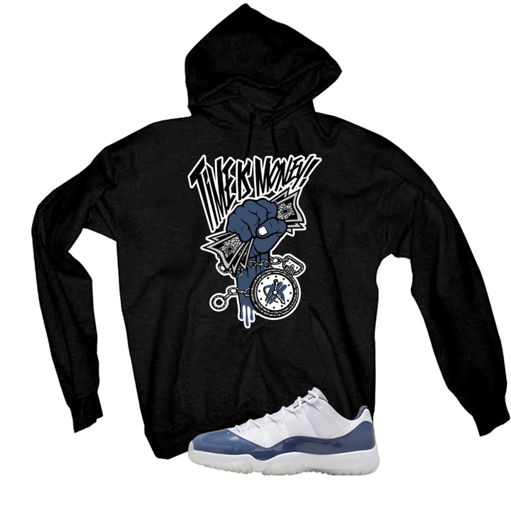 Air Jordan 11 Low Diffused Blue Black T-Shirt (Time Is Money)| illcurrency