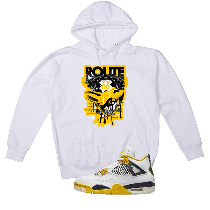 Air Jordan 4 WNNS “Vivid Sulfur” | illcurrency White T-Shirt (Route 66 Vintage car)