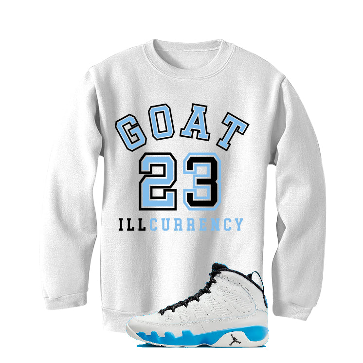 Air Jordan 9 “Powder Blue” | illcurrency White T-Shirt (GOAT 23)