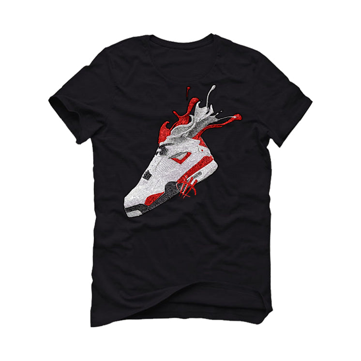 Air Jordan 4 "Red Cement" Black T-Shirt (SPLASH)