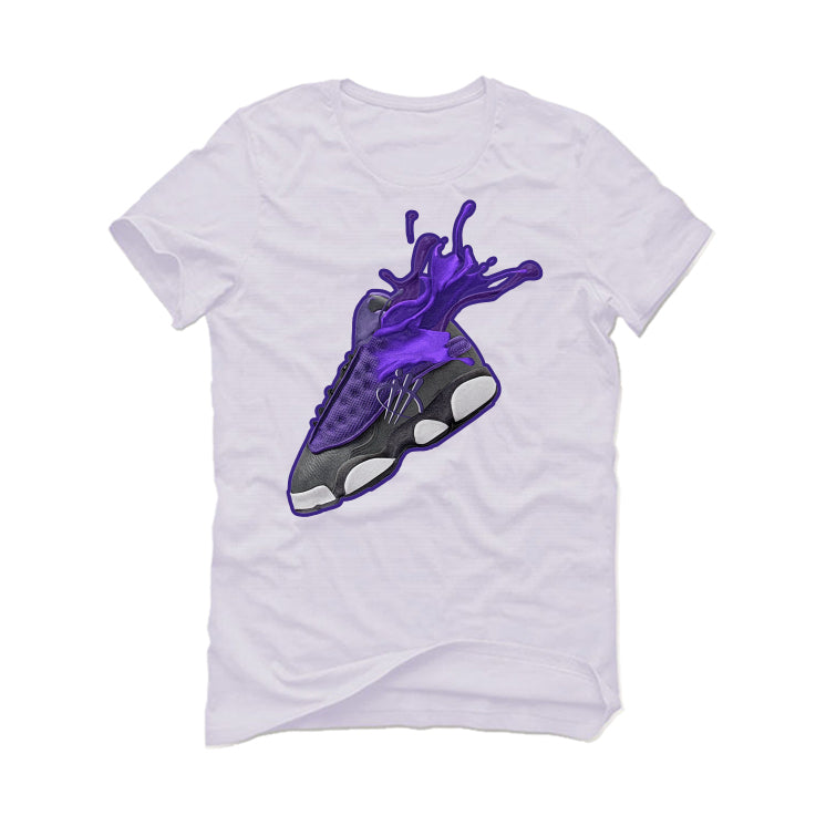 Jordan 13 purple and cheap white shirt