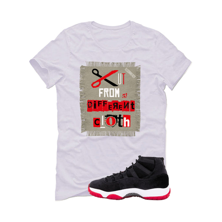 Air Jordan 11 Bred Velvet White T-Shirt (Cut from a different cloth)| illcurrency