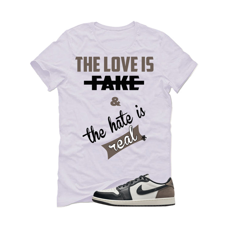 Air Jordan 1 Low OG Mocha White T-Shirt (Love is Fake)| illcurrency