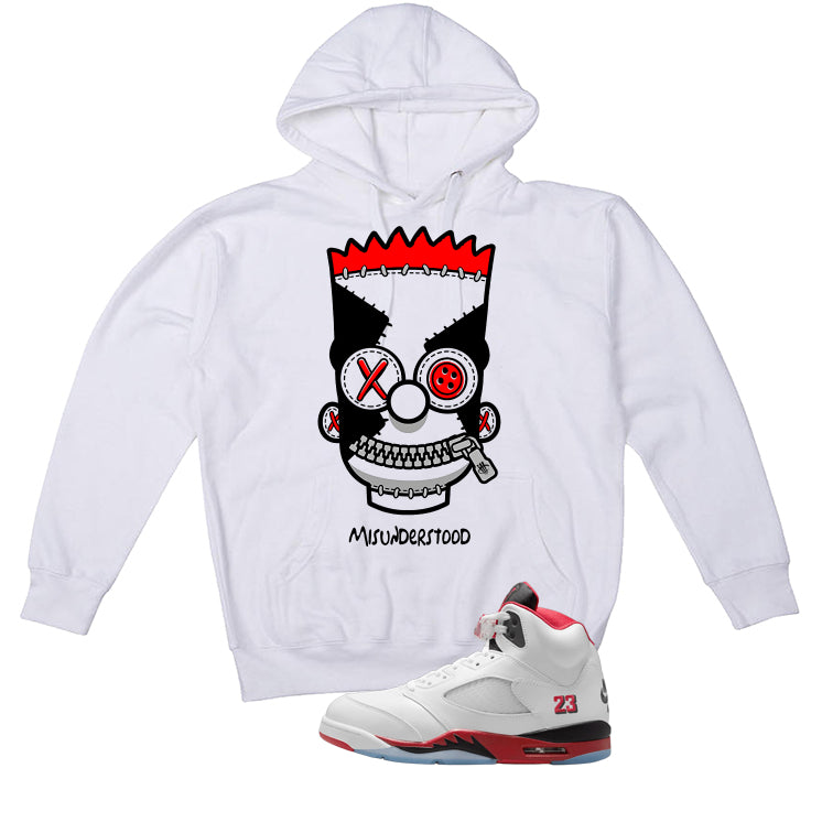 Air Jordan 5 Fire Red Black Tongue White T-Shirt (Misunderstood)| illcurrency