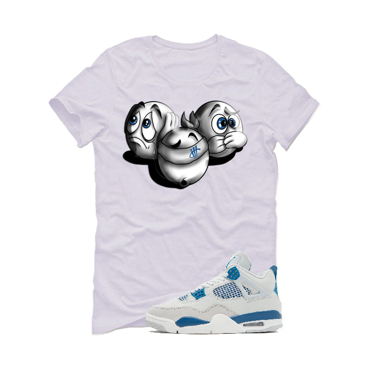 Air Jordan 4 “Military Blue” | illcurrency White T-Shirt (SEE NO EVIL)