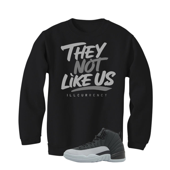 Air Jordan 12 Black/Wolf Grey Black T-Shirt (They not like us)| illcurrency