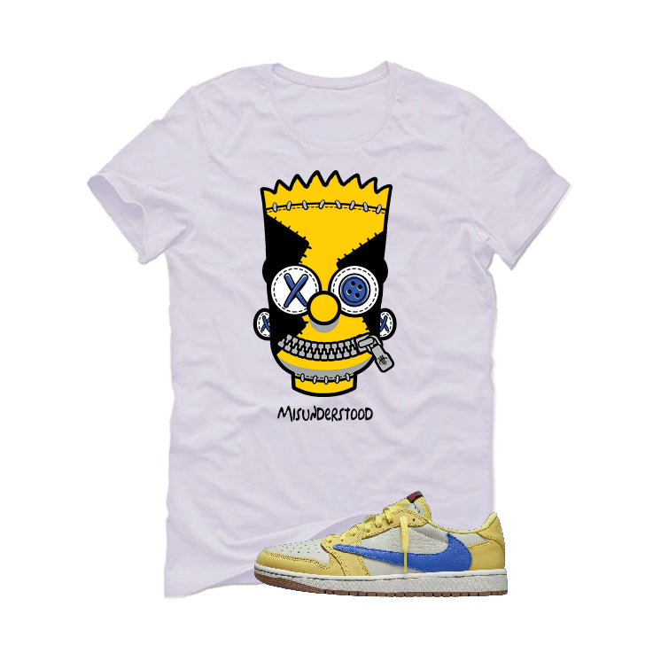 Travis Scott x Air Jordan 1 Low OG “Canary” | illcurrency White T-Shirt (MISUNDERSTOOD)