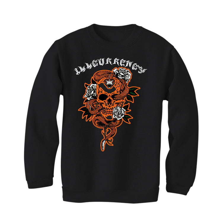 Air Jordan 12 “Brilliant Orange” | illcurrency Black T-Shirt (Snake skeleton rose)