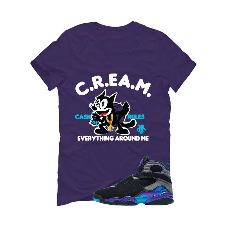 Air Jordan 8 OG Aqua Purple T-Shirt (Cream)| illcurrency