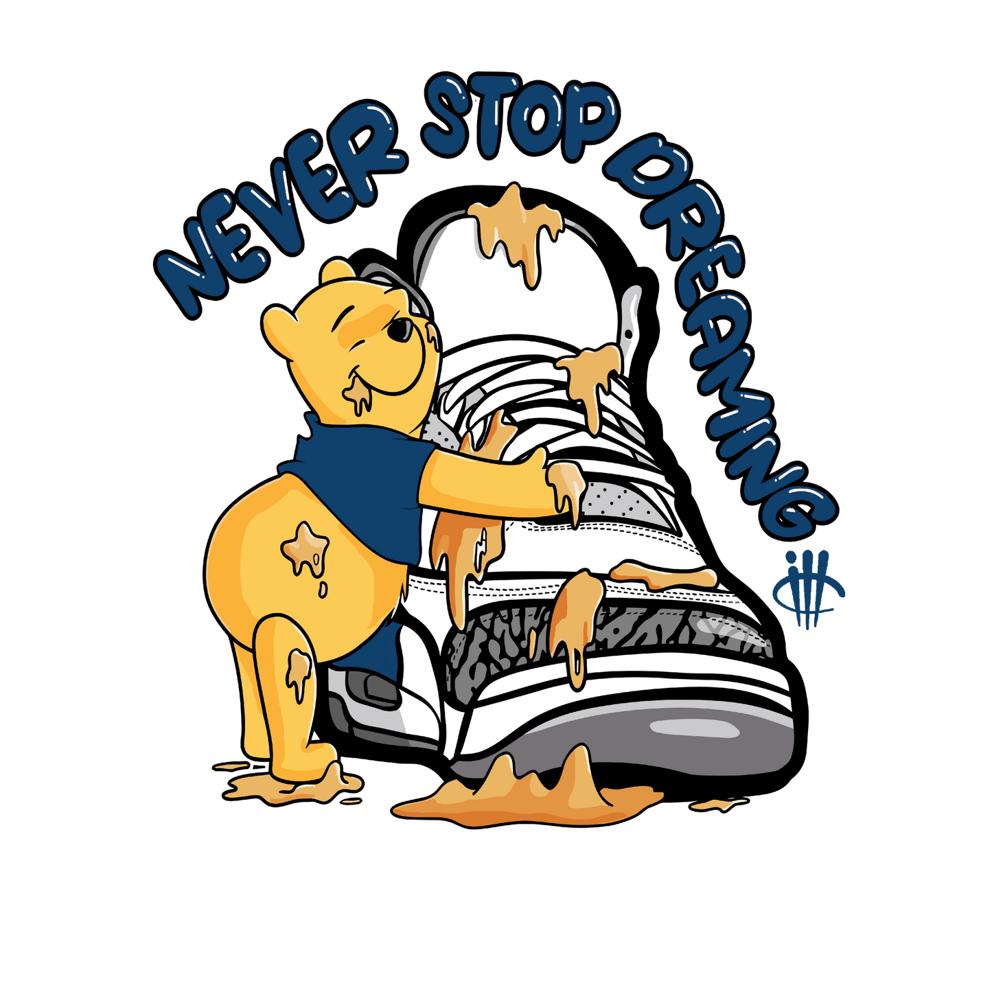 AIR JORDAN 3 “WHITE NAVY”| ILLCURRENCY Black T-Shirt (never stop dreaming)