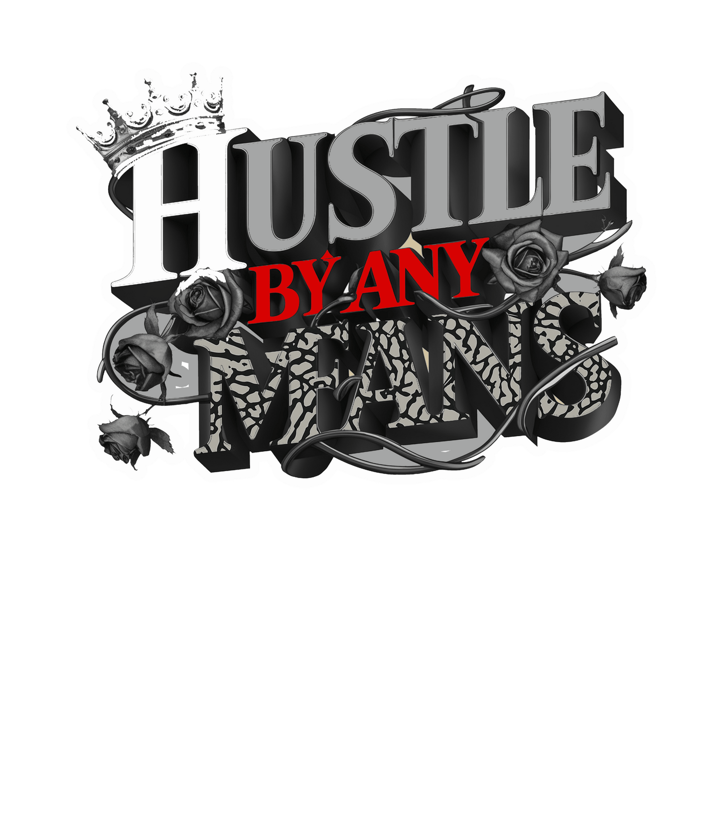 Air Jordan 3 Black Cement Black T-Shirt (Hustle By Any Means)| illcurrency