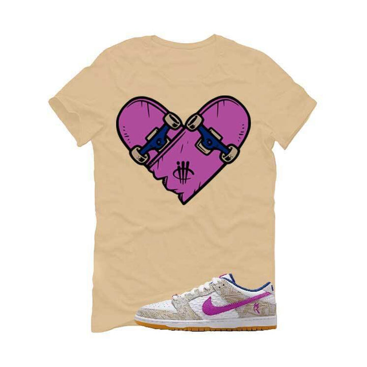 Rayssa Leal's Nike SB Dunk | illcurrency Tan T-Shirt (Skateboard Heart)