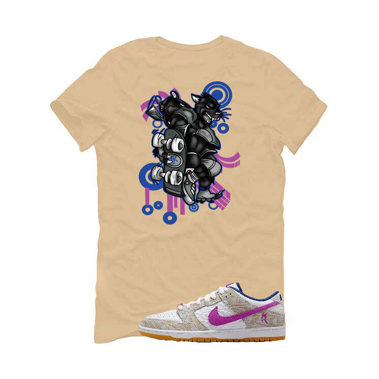 Rayssa Leal's Nike SB Dunk | illcurrency Tan T-Shirt (SKATEBOARD CAT)