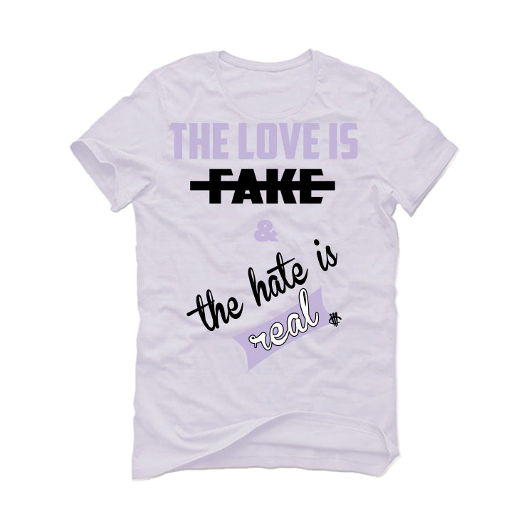 Air Jordan 11 Low "Pure Violet" | illcurrency White T-Shirt (Love is Fake)