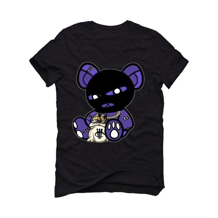 Jordan 12 Retro Black Dark Concord Black T-Shirt (Masked teddy bear) - illCurrency Sneaker Matching Apparel