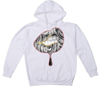 The Nike Air Foamposite Pro White/Black/Varsity Red White T-Shirt (lips unsealed) - illCurrency Sneaker Matching Apparel
