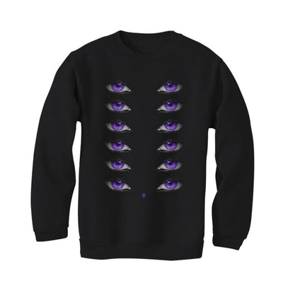 Air Jordan 1 Retro High OG “Court Purple” Black T-Shirt (Eyes) - illCurrency Sneaker Matching Apparel
