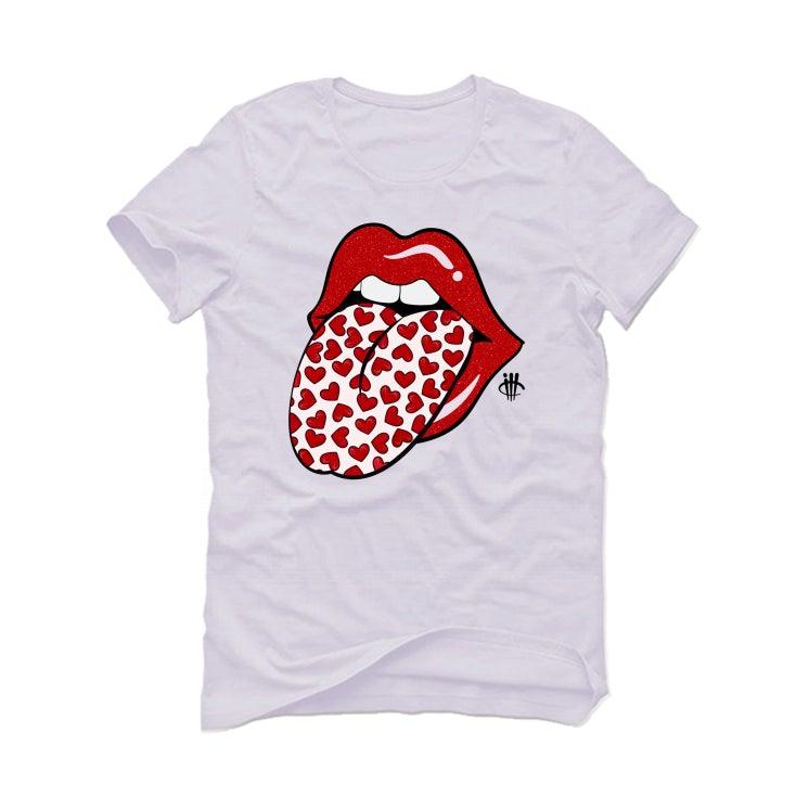 Air Jordan 1 “Bred Patent” White T-Shirt (HEART TONGUE) - illCurrency Sneaker Matching Apparel