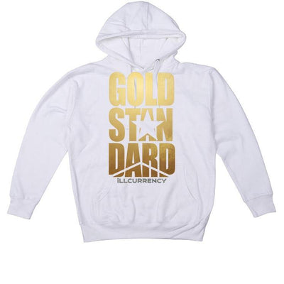 Air Jordan 1 Mid SE “Metallic Gold” 2020 White T-Shirt (GOLD STANDARD) - illCurrency Sneaker Matching Apparel