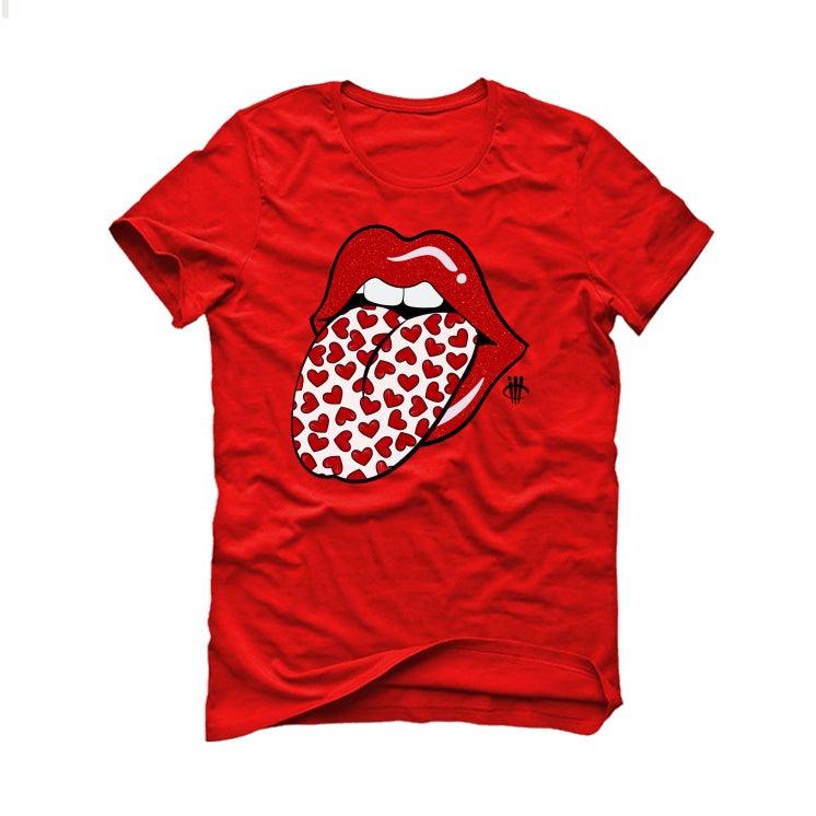 Air Jordan 4 “Red Thunder” Red T-Shirt (HEART TONGUE) - illCurrency Sneaker Matching Apparel