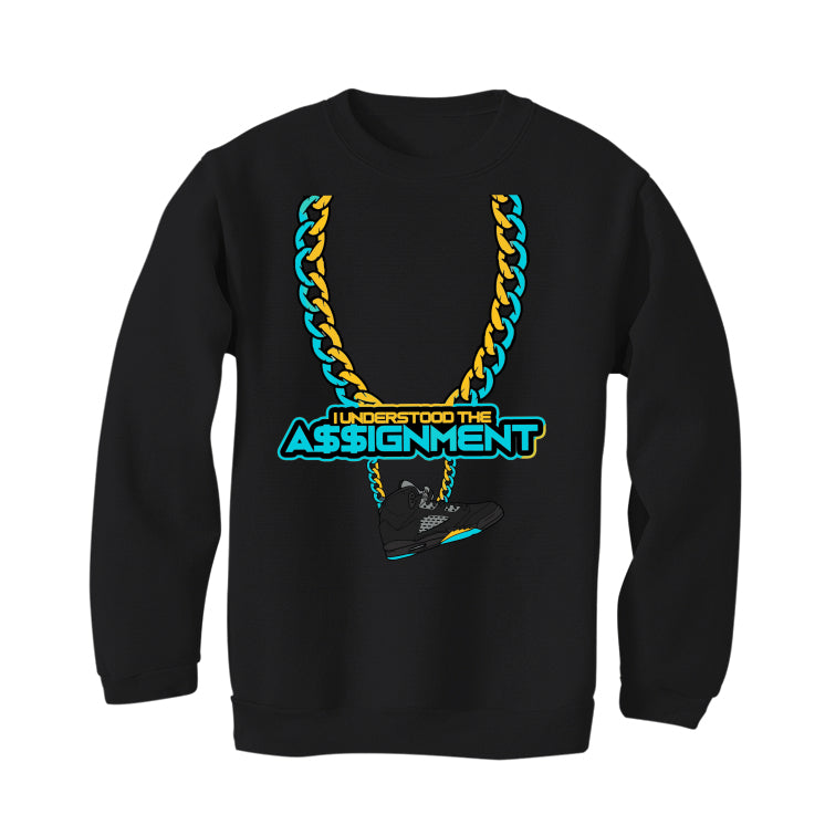 Air Jordan 5 Aqua - Black T-Shirt (I UNDERSTOOD THE ASSIGNMENT)