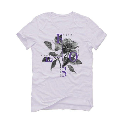 Air Jordan 1 Retro High OG “Court Purple” White T-Shirt (Roses) - illCurrency Sneaker Matching Apparel
