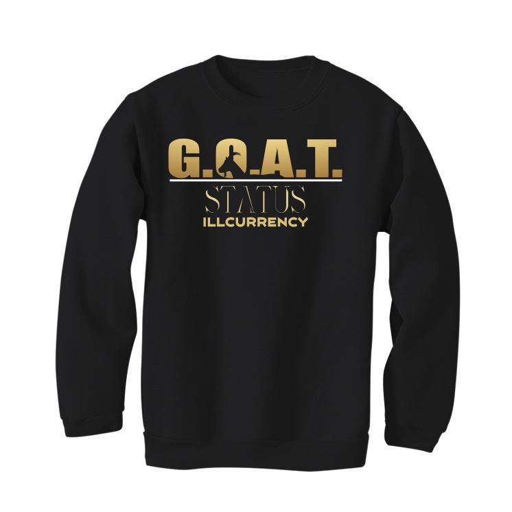 Air Jordan 1 Mid SE “Metallic Gold” 2020 Black T-Shirt (GOAT STATUS QUO) - illCurrency Sneaker Matching Apparel