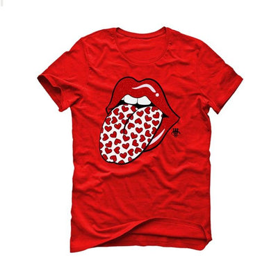 Air Jordan 1 “Bred Patent” Red T-Shirt (HEART TONGUE) - illCurrency Sneaker Matching Apparel