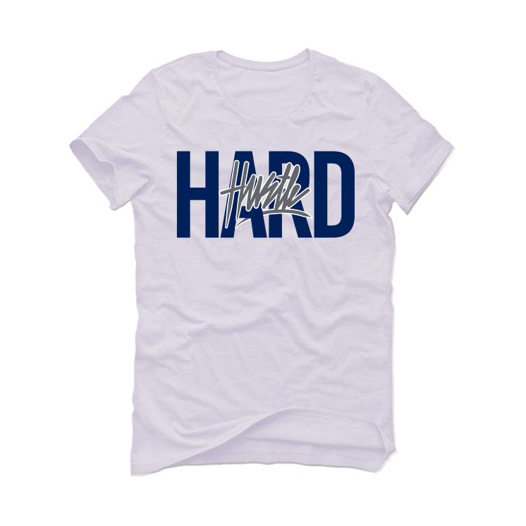 Air Jordan 4 “Midnight Navy” White T-Shirt (Hustle Hard)