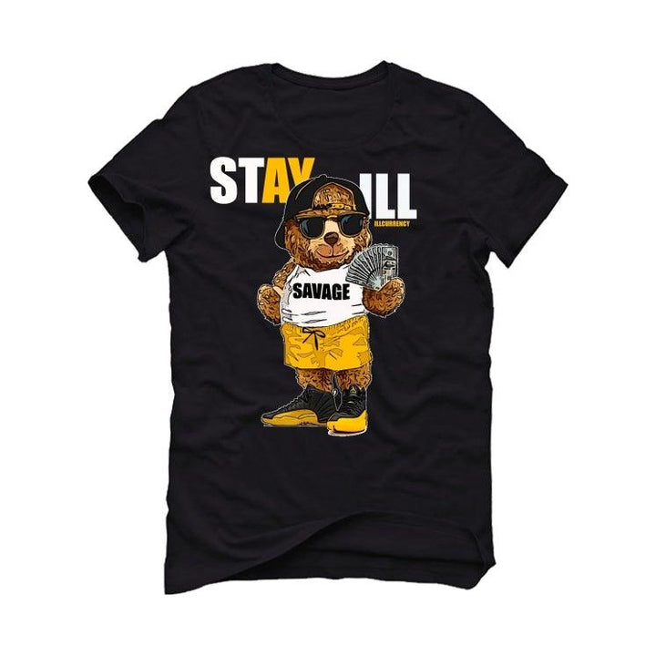 AIR JORDAN 12  BLACK AND YELLOW 2020 Black T-Shirt (Stay ill bear) - illCurrency Sneaker Matching Apparel