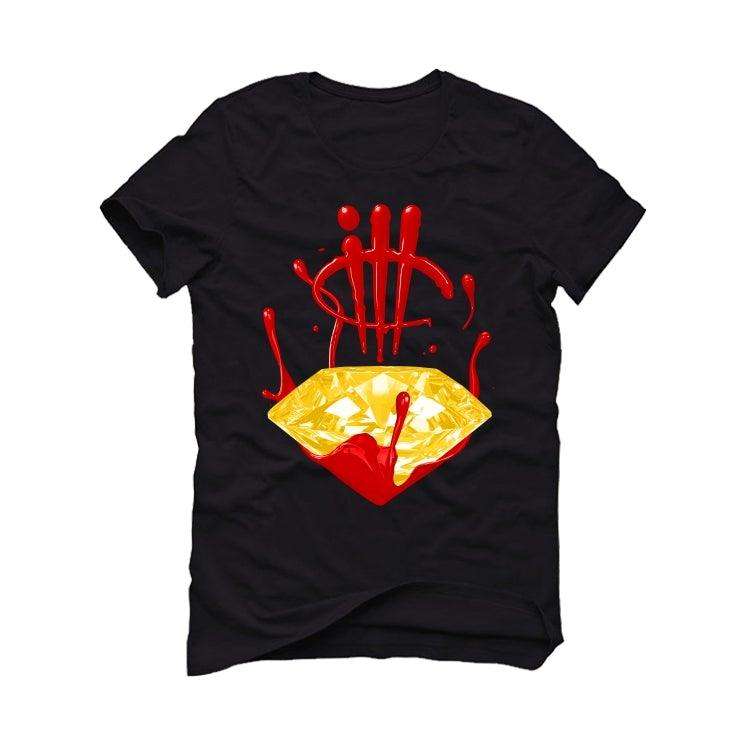 Air Jordan 14 black Ferrari Black T-Shirt (Diamond Drip) - illCurrency Sneaker Matching Apparel