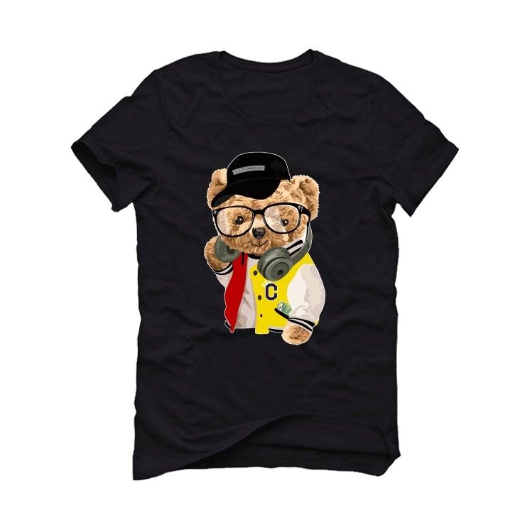 Air Jordan 5 RED AND YELLOW 2020 Black T-Shirt (ill C Bear) - illCurrency Sneaker Matching Apparel