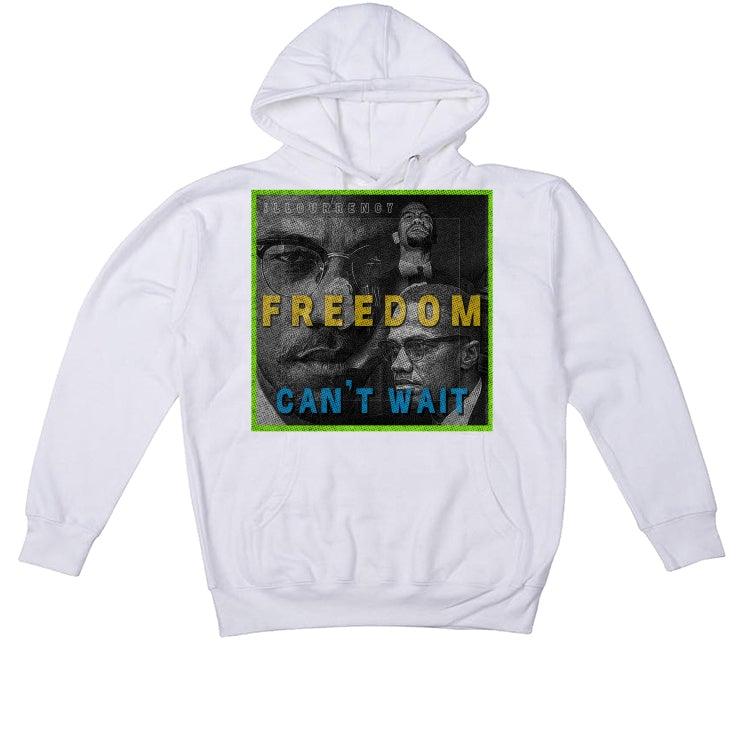 sacai x KAWS x Nike Blazer Low "Neptune Blue" White T-Shirt (FREEDOM CAN'T WAIT) - illCurrency Sneaker Matching Apparel