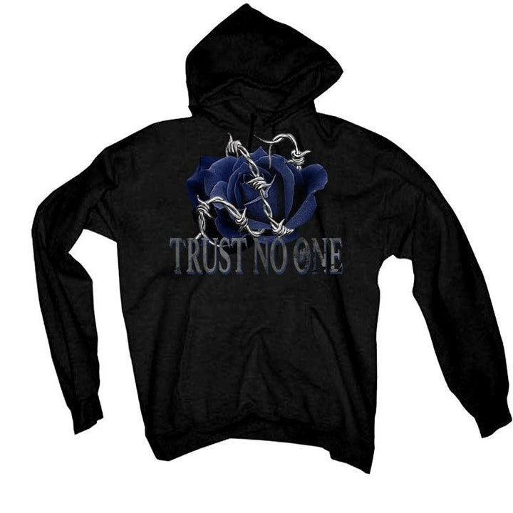 Air Jordan 12 "indigo Stone Blue" Black T-Shirt (trust no one) - illCurrency Sneaker Matching Apparel