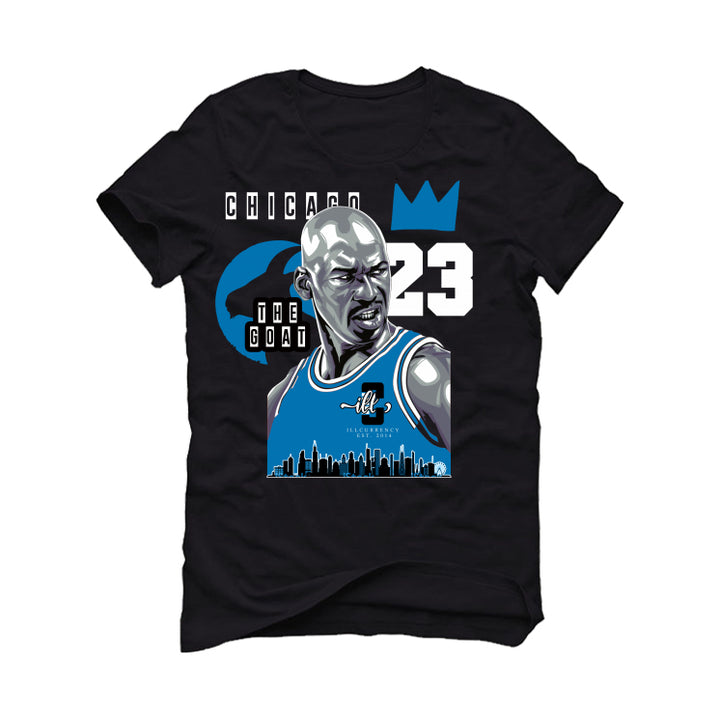 Air Jordan 1 “Dark Marina Blue” Black T-Shirt (The Goat)