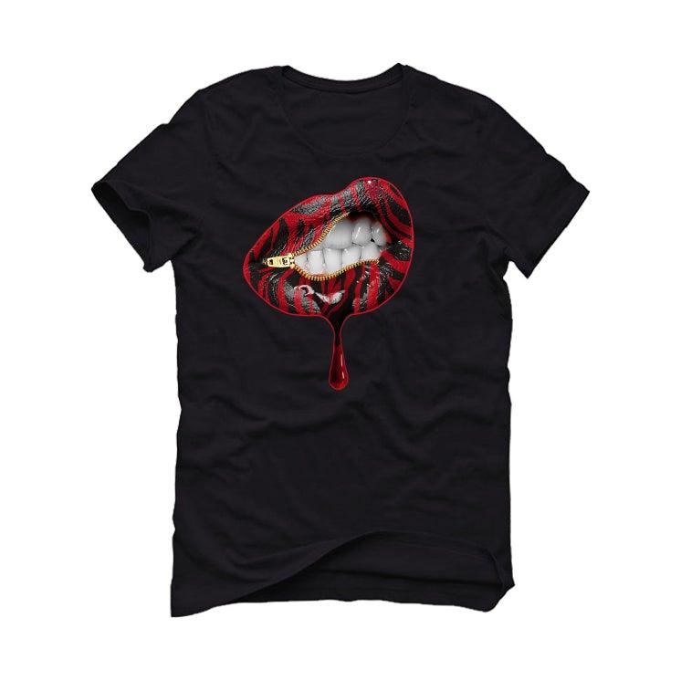 Nike Dunk High University Red Black T-Shirt (LIPS UNSEALED) - illCurrency Sneaker Matching Apparel