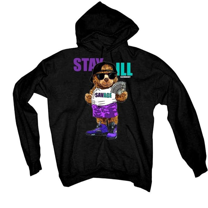 Air Jordan 5 "Alternate Grape" Black T-Shirt (Stay ill bear) - illCurrency Sneaker Matching Apparel