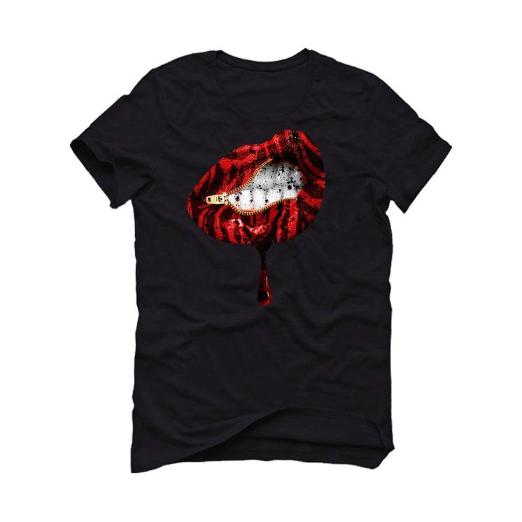 Air Jordan 14 Red Lipstick Black T-Shirt (LIPS UNSEALED) - illCurrency Sneaker Matching Apparel