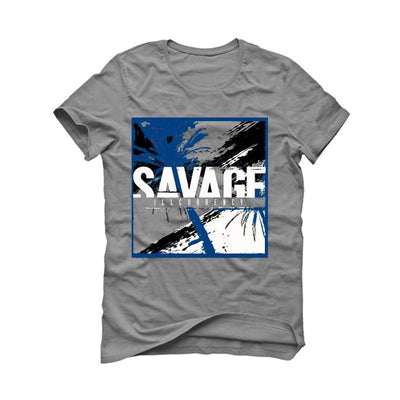 Air Jordan 3 “Racer Blue” 2021 Grey T-Shirt (Savage Illcurrency) - illCurrency Sneaker Matching Apparel