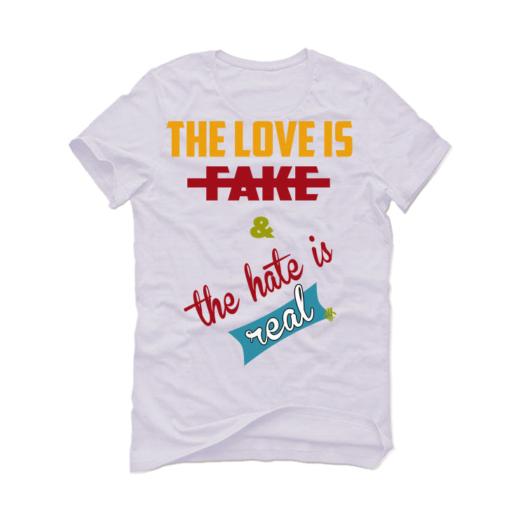 FroSkate x Nike SB Dunk High "All Love No Hate" White T-Shirt (Love is Fake)