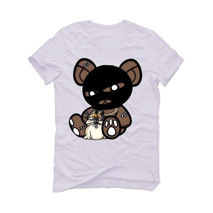 Air Jordan 1 High "Black Mocha" 2020 White T-Shirt (Masked Teddy) - illCurrency Sneaker Matching Apparel