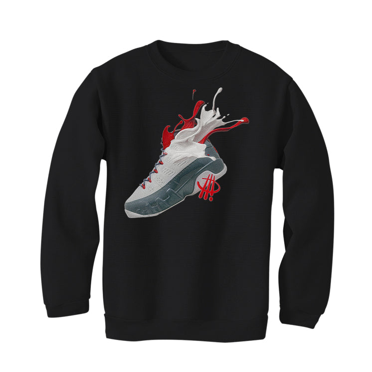 Air Jordan 9 “Fire Red” Black T-Shirt (SPLASH RED)